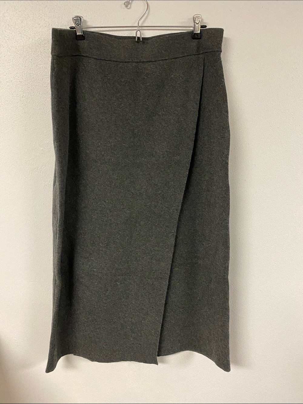 a new day Charcoal Wrap-Front Midi Skirt